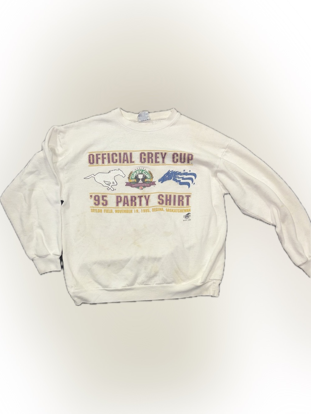 Vintage 1995 Grey Cup Prairie Pride Keep the Cup in Canada CFL Sweatshirt